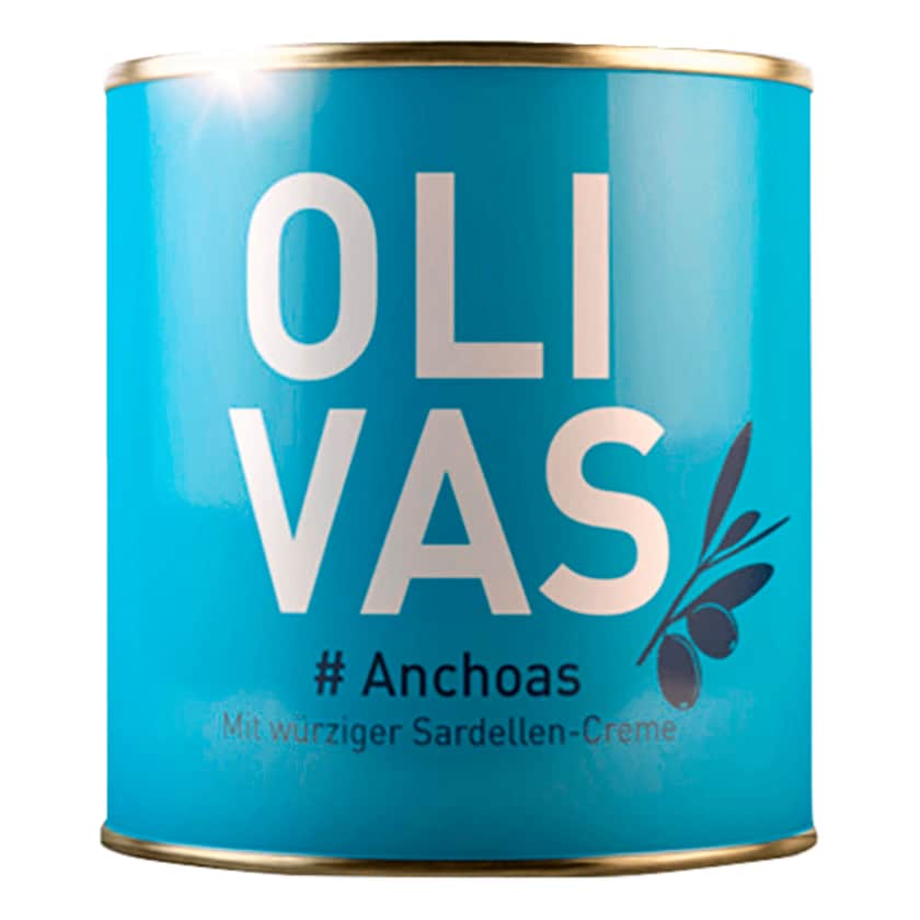 Olivas Anchoas grüne Oliven mit würziger Sardellen-Creme 80g